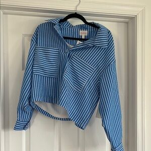 Blue Striped Women's Top